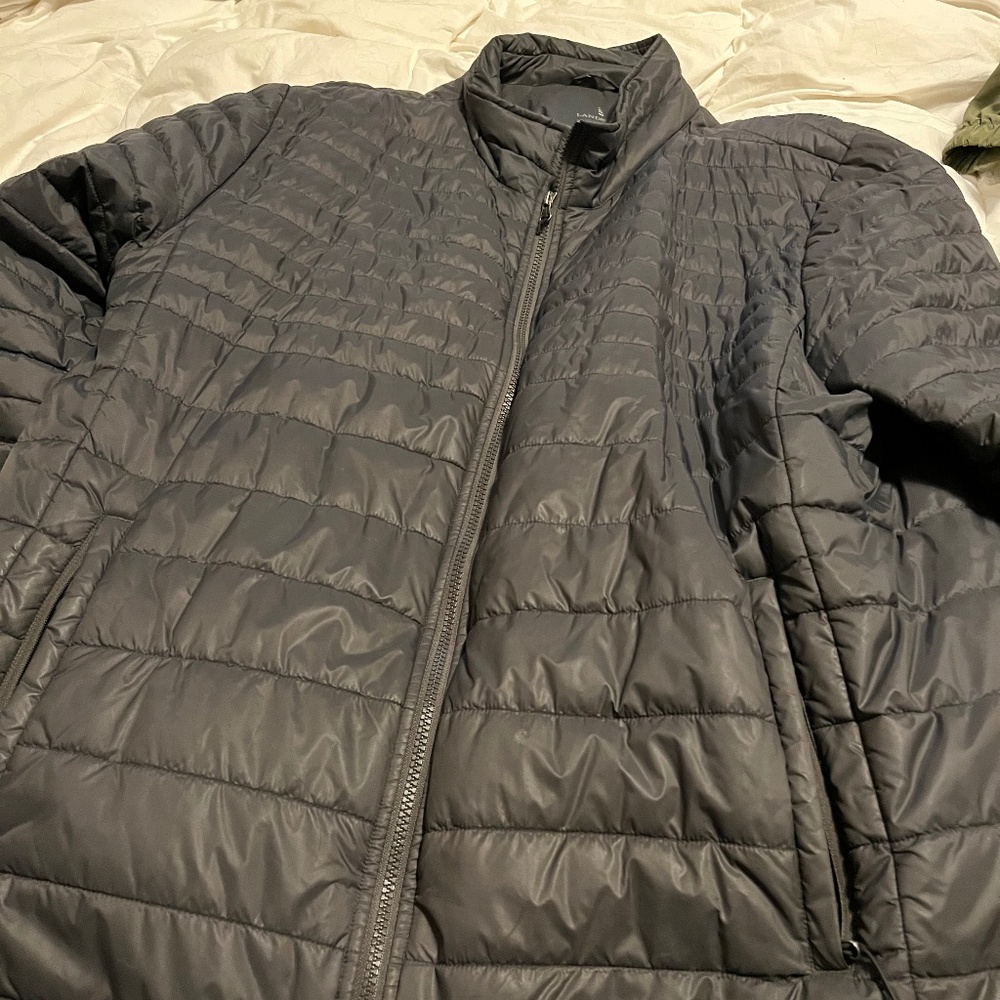 Lands end hoodless light down jacket XL